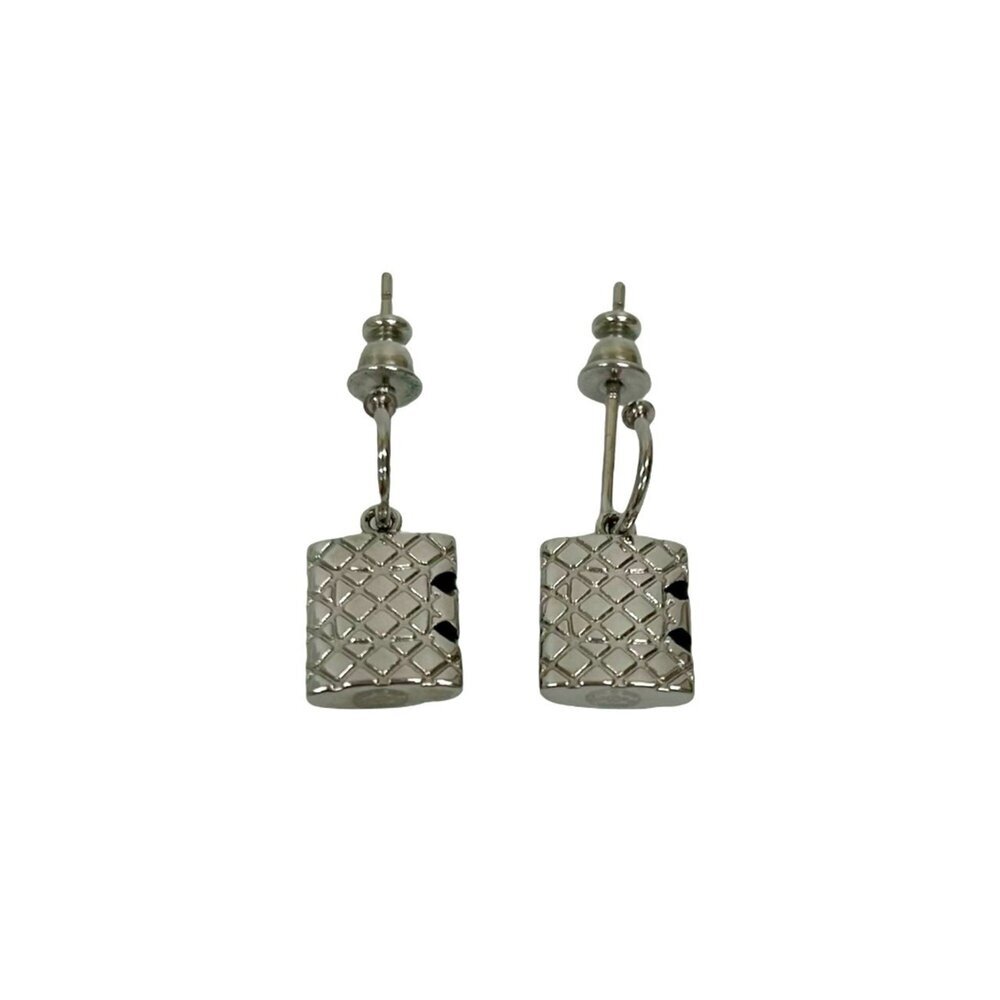 CHANEL Silver Logo Earrings - Picture 5 of 6